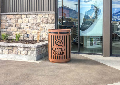 Business Front Metal Trash Receptacles