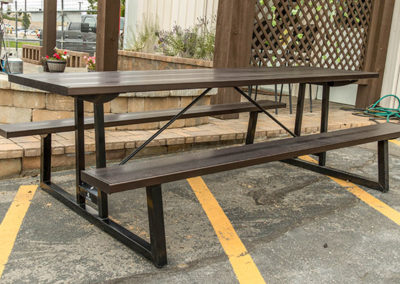 Powder Coated Brown Picnic Table