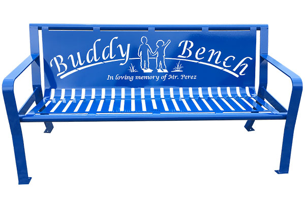 Powder Coat Vibrant Blue Buddy Bench
