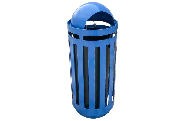 Blue Dome Top Trash Receptacles