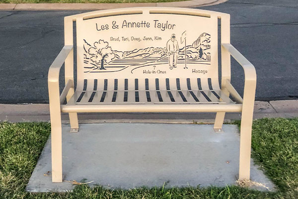 Golf Themed Memorial Arch Benches