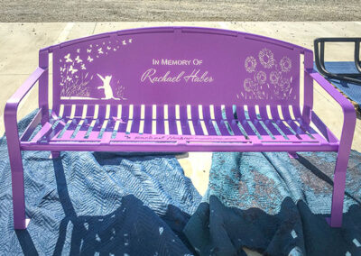 Purple Cat Themed Memorial Bench
