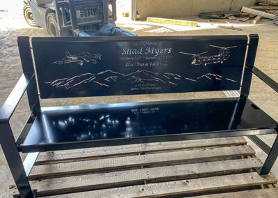 Shad Myers Airplane Theme Memorial Bench