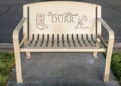 Cowboy Boots Themed Memorial Bench