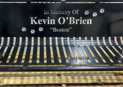 Dog Themed Steel Memorial Bench