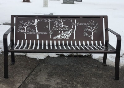 Memory Lane Themed Memorial Bench