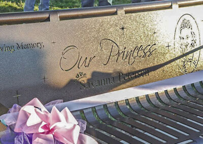 Savanna Peterson Custom Princess Memorial Bench