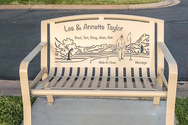 Memorial bench by Smith Steelworks