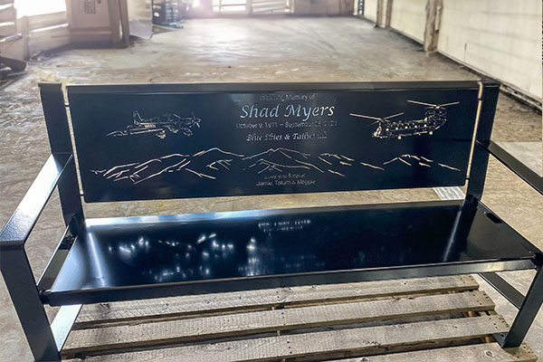 Shad Myers memorial benches for airports
