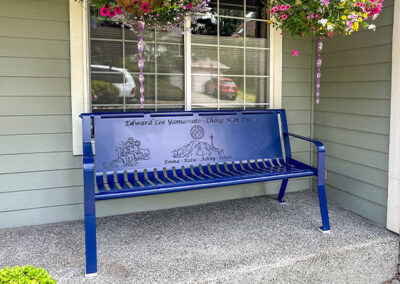 Steel Front Porch Memorial Benches