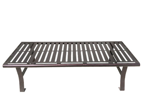 Wide Backless Steel Slat Benches