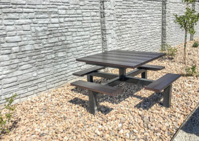 Apartment Complex Square Picnic Tables
