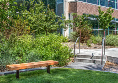 Business Courtyard Backless Wood Benches