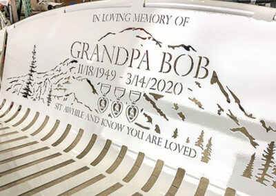 In Loving Memory Grandpa Bob Swing Metal Bench