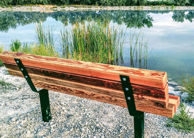 Pond Front Wood Benches