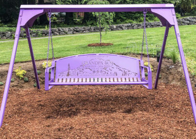 Purple Veteran Memory Bench Swing