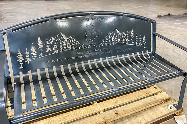 Snowboarding Themed Memorial Bench
