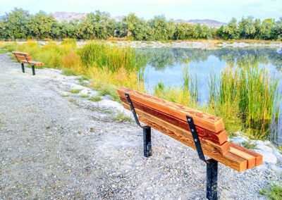 Wooden Pond Benches
