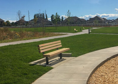 Wooden Stained Path Benches