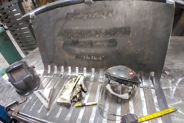 Fabrication For Steel  Name Memorial Benches