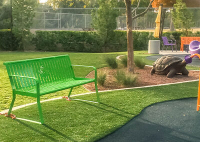 Lime Green Powder Coated Park Bench
