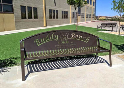 Durable Steel Buddy Benches For School Campuses