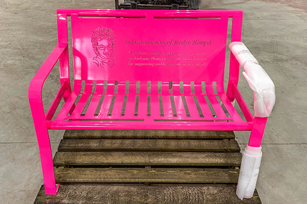 Grandchild Memorial Bench In Sassy Pink