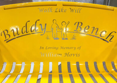 Yellow Buddy Benches For Memorial Gardens