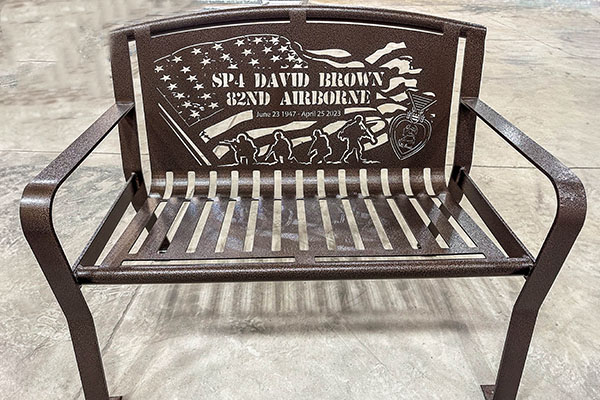 Army Memorial Bench For David Brown