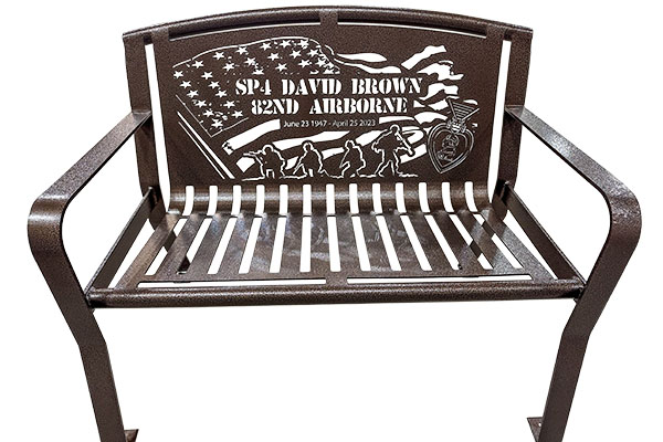 Powder Coated Army Memorial Bench