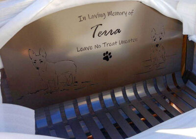 Laser Cut Steel Dog Memorial Bench