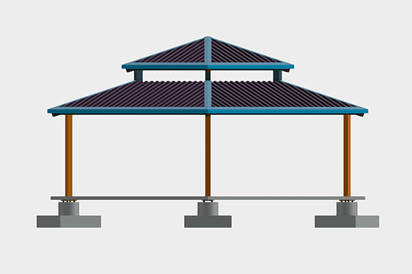 Custom Steel Hexagon Roof Pavilion
