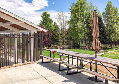 Poolside Umbrella Hole Picnic Tables