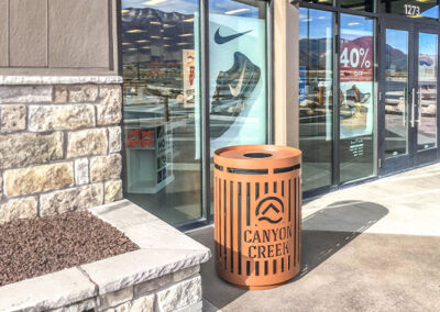 Outdoor Mall Trash Receptacles