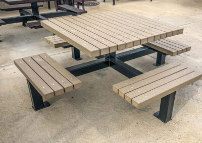 Square Leg Picnic Tables With Recycled Plastic Tops