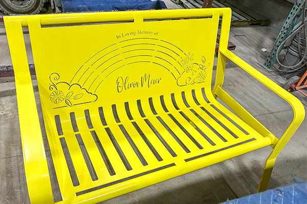 Custom Memory Benches In Yellow