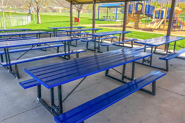Recreational Blue Picnic Table