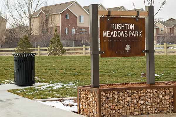 Rushton Meadows Park Sign Rushton Meadows Park Sign
