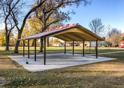 Installation in Naperville, Illinois to show different pavilion locations and designs.