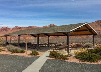 Picture of a pavilion installation in Marble Canyon to show different project installations.