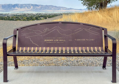 Bike Themed Metal Bench Memorial