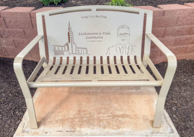 Family Names On Memorial Bench