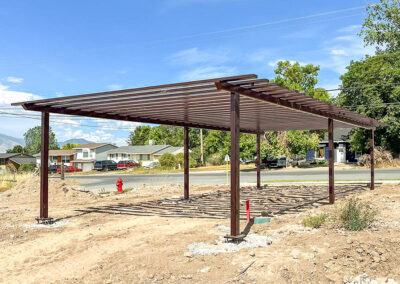Brown Powder Coated Metal Pergolas