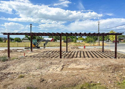 Brown Steel Neighborhood Park Pergola