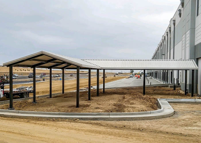 L-Shaped Steel Structure Pavilion