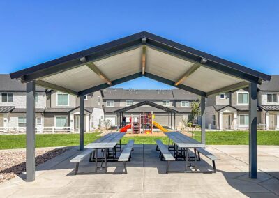 Neighborhood Steel Gable Roof Pavilion