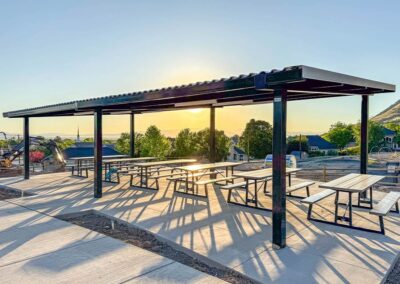 Steel Single-Slope Bike Park Pavilions