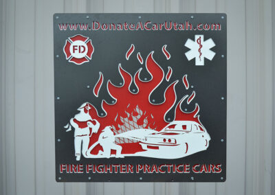 Fire Fighter Practice Car Sign
