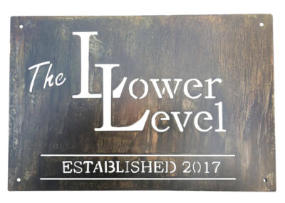 Lower Level Metal Sign