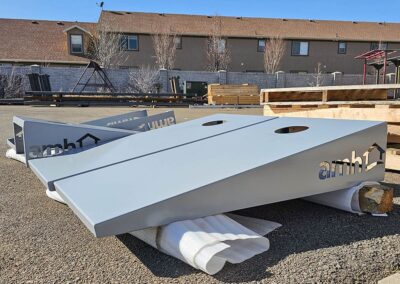 Metal Business Logo Cornhole Board